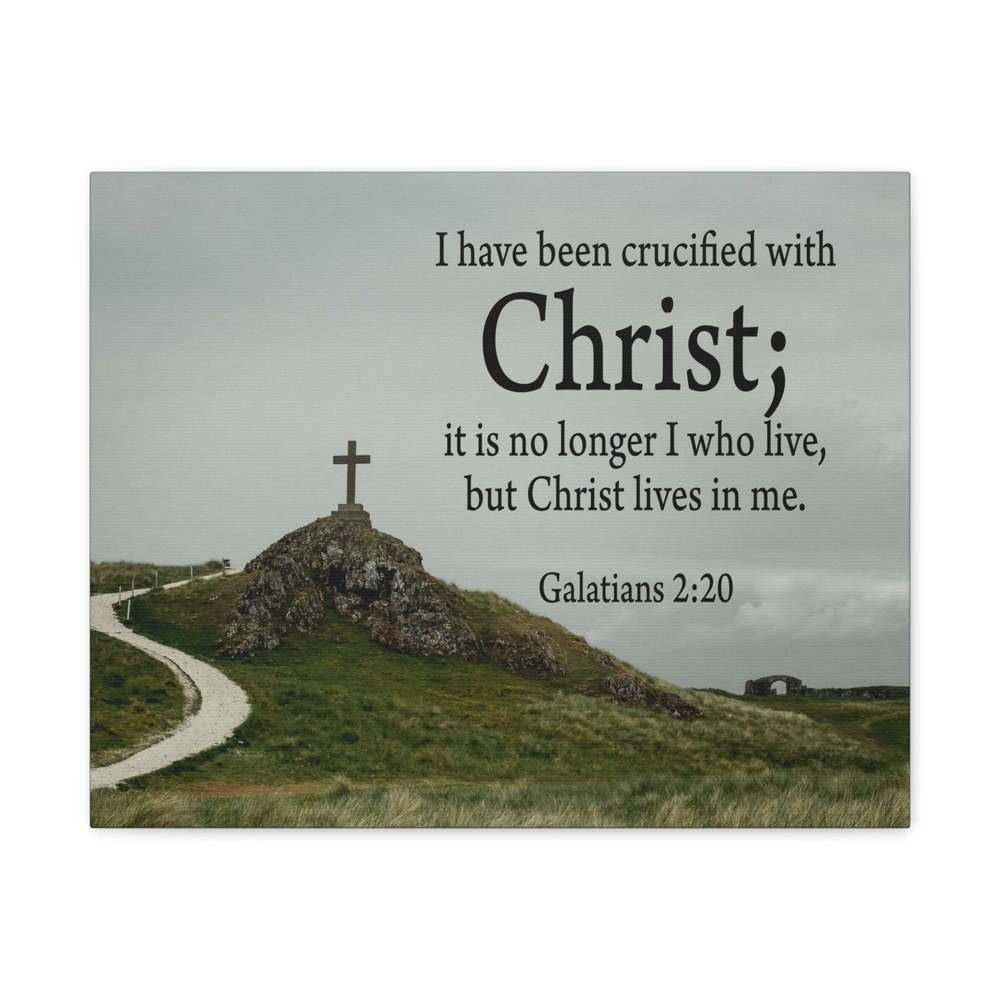 Scripture Sign Canvas No Longer I But Christ Galatians 2:20 Wall Art Christian